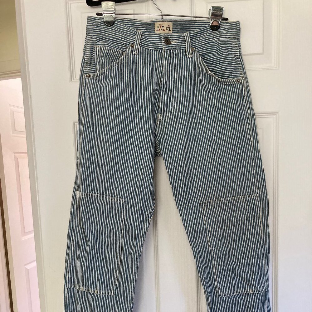 Hey Gang Knee Patch Railroad Jeans